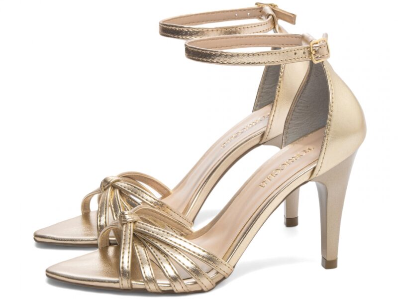 detalhe sandália feminina dourado feminino | VitriNerm