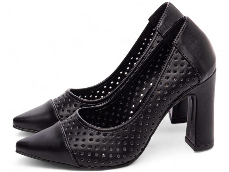 detalhe salto 9cm preto scarpin feminino | VitriNerm
