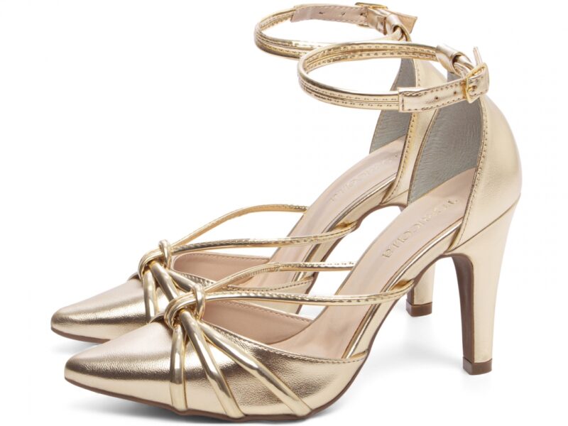 detalhe salto 9cm dourado scarpin feminino | VitriNerm