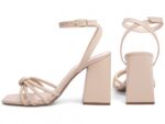 sandália feminina bege vista lateral salto 9cm | VitriNerm