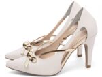 detalhe salto 9cm off white scarpin feminino | VitriNerm