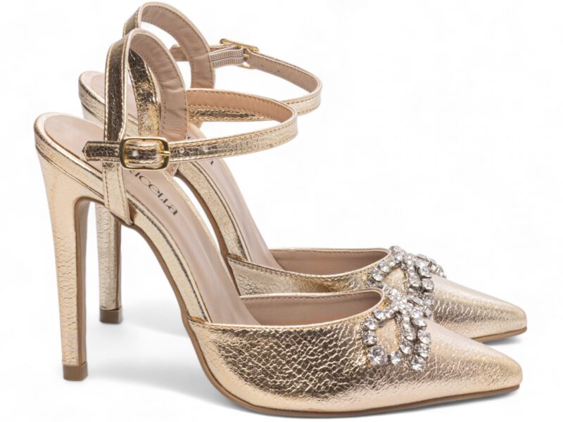 scarpin feminino dourado solado antiderrapante | VitriNerm