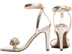 sandália feminina dourada vista lateral salto 9,5cm | VitriNerm