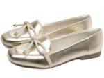 mocassim feminino dourado vista lateral | VitriNerm