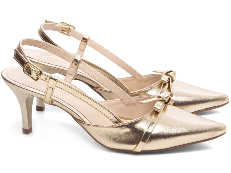 scarpin feminino dourado solado antiderrapante | VitriNerm