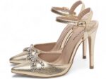 detalhe salto 12cm dourado scarpin feminino | VitriNerm