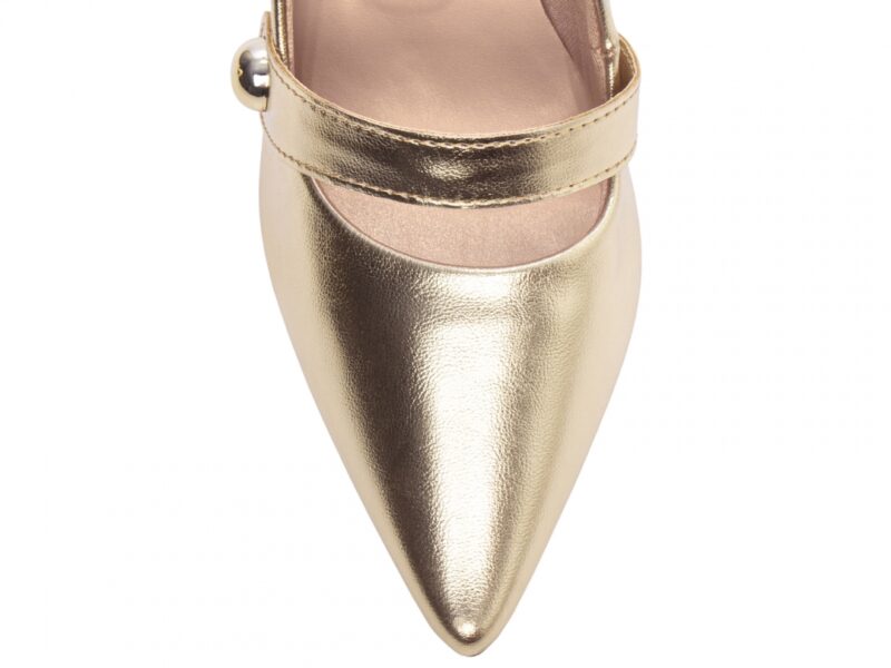 detalhe bico scarpin feminino dourado feminino | VitriNerm