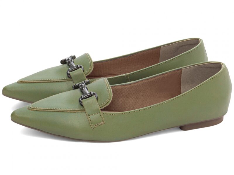 mocassim feminino verde vista lateral | VitriNerm