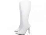 detalhe salto 10cm branca bota feminina | VitriNerm