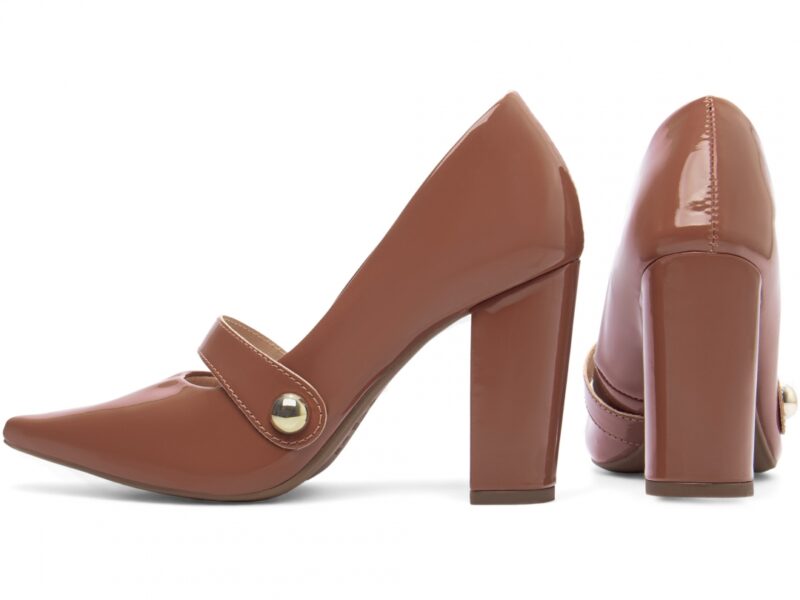 scarpin feminino caramelo vista lateral salto 9cm | VitriNerm