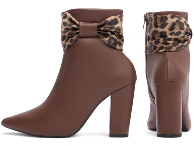 bota feminina marrom vista lateral salto 9cm | VitriNerm