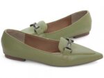 detalhe bico mocassim feminino verde feminino | VitriNerm