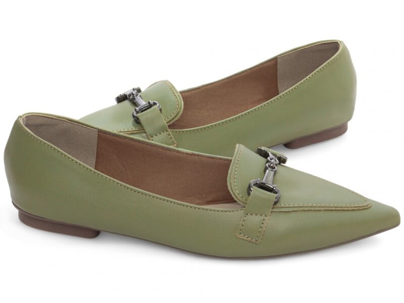 detalhe bico mocassim feminino verde feminino | VitriNerm