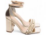 sandália feminina dourada solado antiderrapante | VitriNerm