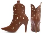 bota feminina caramelo vista lateral salto 9cm | VitriNerm