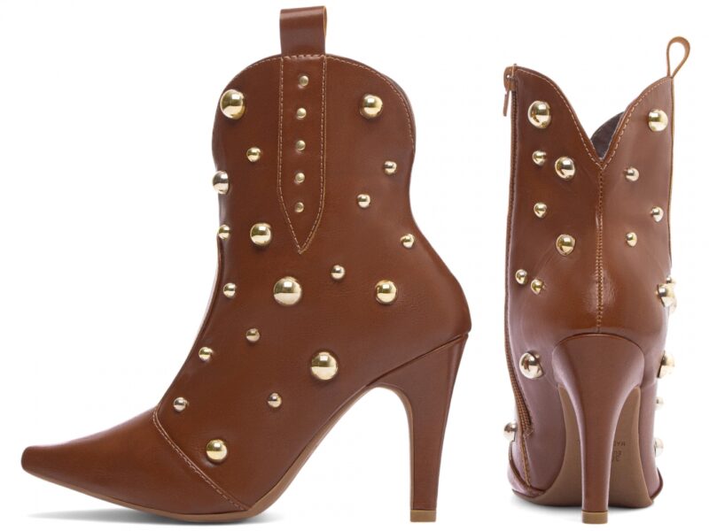 bota feminina caramelo vista lateral salto 9cm | VitriNerm