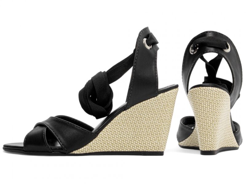 sandália feminina preta vista lateral | VitriNerm