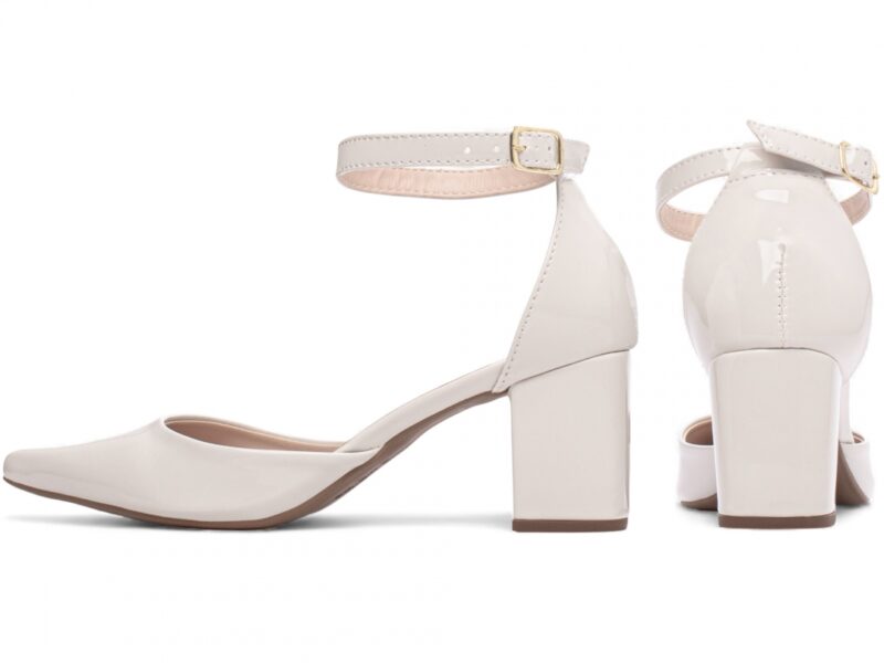 scarpin feminino off white vista lateral salto 6,5cm | VitriNerm