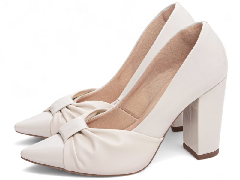 detalhe salto 9cm off white scarpin feminino | VitriNerm