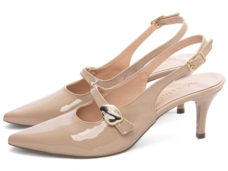 detalhe salto 6cm dourada scarpin feminino | VitriNerm