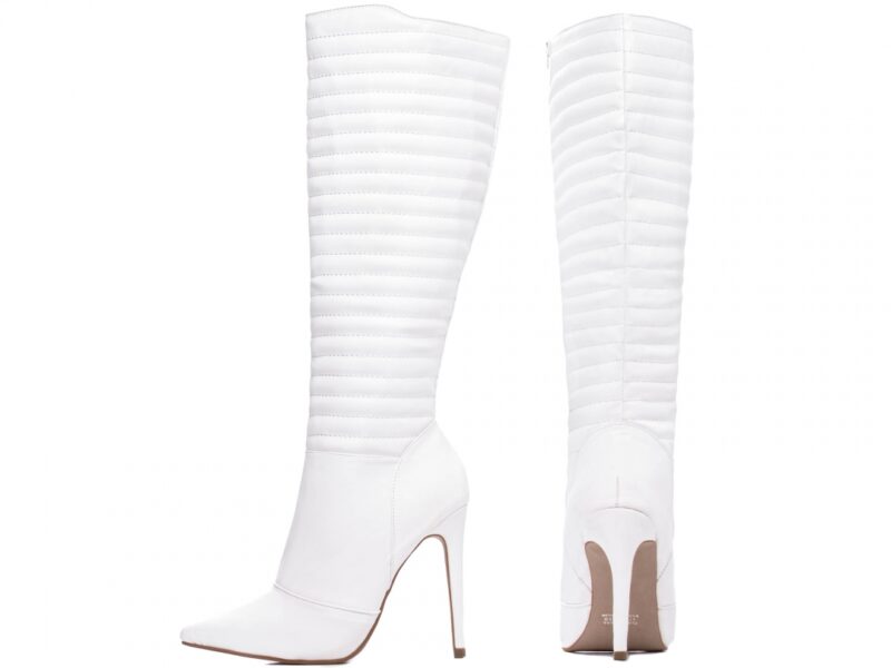 Bota Cano Alto Salto 12cm Bico Fino Branca bota branca salto 12cm napa | VitriNerm