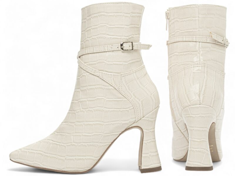 Bota Cano Médio Bico Fino Salto 9cm Off White bota off white salto 9cm napa | VitriNerm