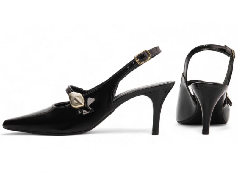 scarpin feminino preto vista lateral salto 6cm | VitriNerm
