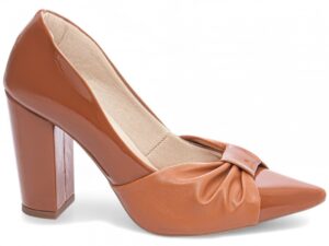 scarpin caramelo salto 9cm verniz | VitriNerm