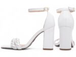sandália feminina branca vista lateral | VitriNerm