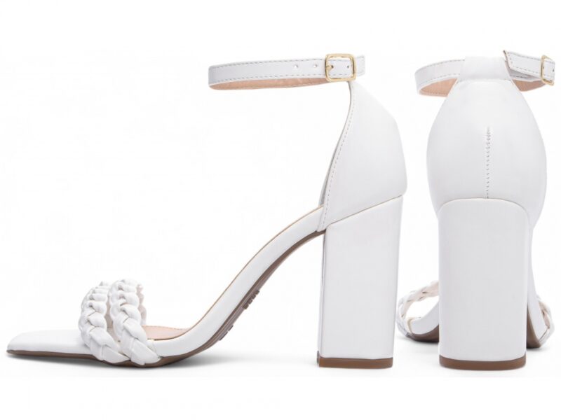 sandália feminina branca vista lateral | VitriNerm